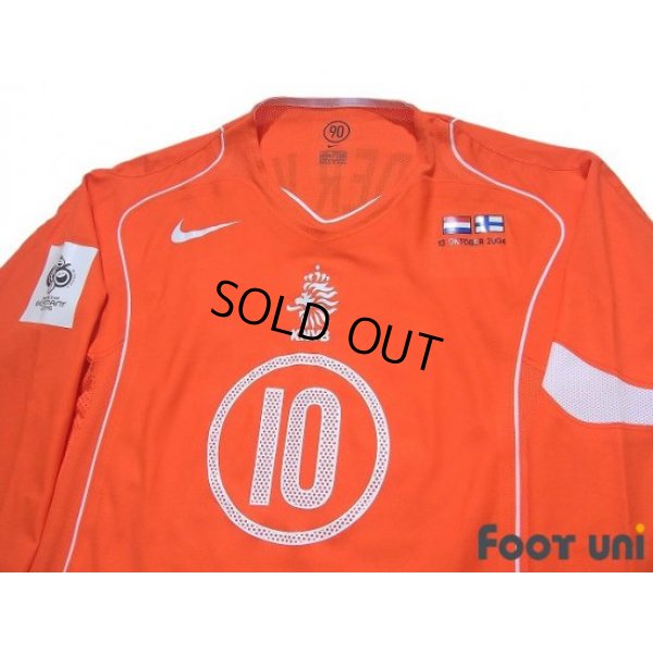 Photo3: Netherlands Euro 2004 Home Authentic Long Sleeve Shirt #10 Van der Vaart