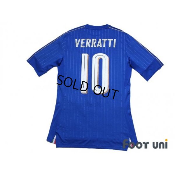 Photo2: Italy 2016 Home Authentic Shirt #10 Marco Verratti