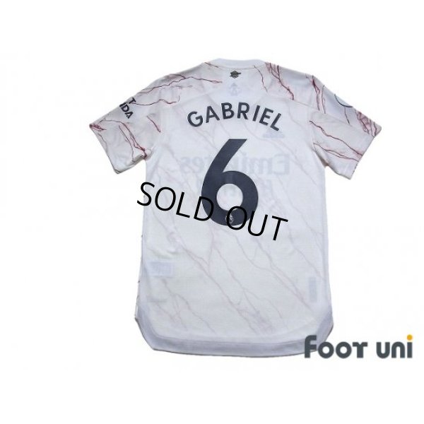 Photo2: Arsenal 2020-2021 Away Authentic Shirt #6 Gabriel Premier League Patch/Badge