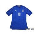 Photo1: Italy 2016 Home Authentic Shirt #10 Marco Verratti (1)