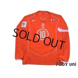 Netherlands Euro 2004 Home Authentic Long Sleeve Shirt #10 Van der Vaart