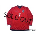 England 2002 Away Long Sleeve Shirt #7 Beckham