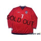 England 2002 Away Long Sleeve Shirt #7 Beckham
