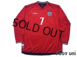 England 2002 Away Long Sleeve Shirt #7 Beckham