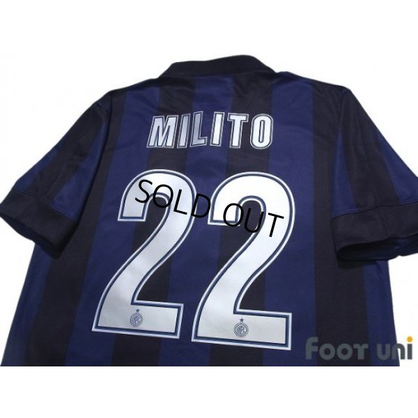 Photo4: Inter Milan 2013-2014 Home Shirt #22 Diego Milito