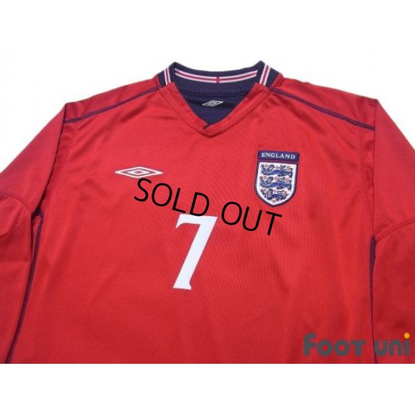 Photo3: England 2002 Away Long Sleeve Shirt #7 Beckham