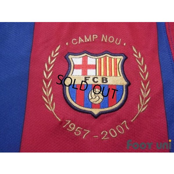 Photo6: FC Barcelona 2007-2008 Home Long Sleeve Shirt #10 Ronaldinho LFP Patch/Badge 50th anniversary of Camp Nou