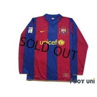 FC Barcelona 2007-2008 Home Long Sleeve Shirt #10 Ronaldinho LFP Patch/Badge 50th anniversary of Camp Nou