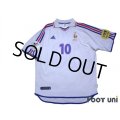 France Euro 2000 Away Shirt #10 Zidane UEFA Euro Patch/Badge UEFA Fair Play Patch/Badge