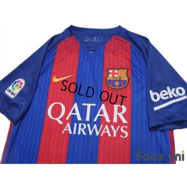 Photo3: FC Barcelona 2016-2017 Home Shirt #10 Messi La Liga Patch/Badge