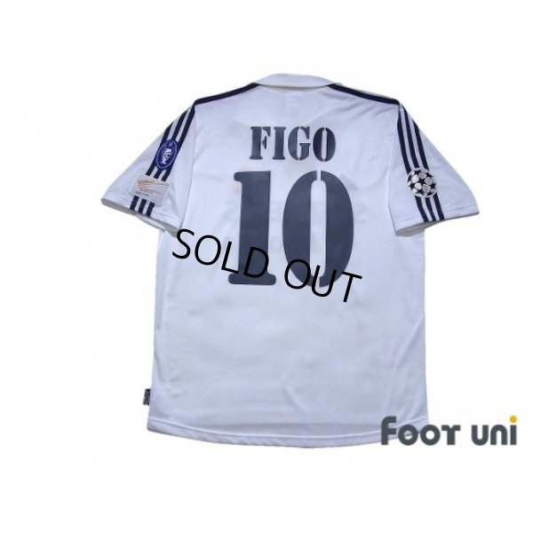 Photo2: Real Madrid 2002-2003 Home Shirt #10 Figo Centenario Patch/Badge