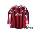 Photo1: AC Milan 2011-2012 Home Long Sleeve Shirt Champions League Patch/Badge (1)