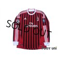 AC Milan 2011-2012 Home Long Sleeve Shirt Champions League Patch/Badge
