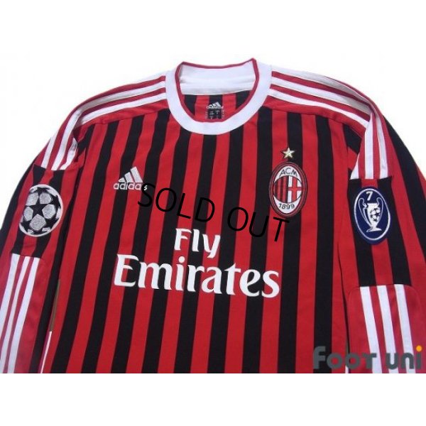 Photo3: AC Milan 2011-2012 Home Long Sleeve Shirt Champions League Patch/Badge