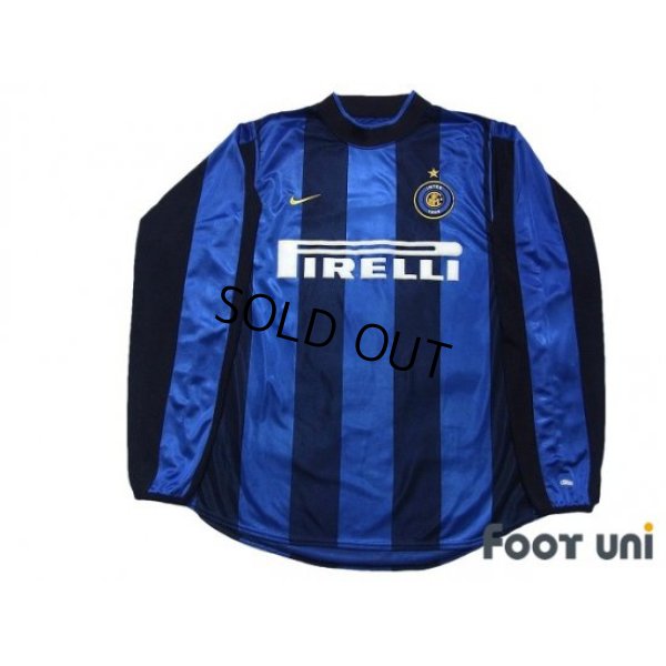 Photo1: Inter Milan 2000-2001 Home Long Sleeve Shirt #9 Ronaldo