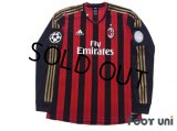 AC Milan 2013-2014 Home Long Sleeve Shirt Champions League model Big Year Patch/Badge