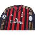 Photo3: AC Milan 2013-2014 Home Long Sleeve Shirt Champions League model Big Year Patch/Badge