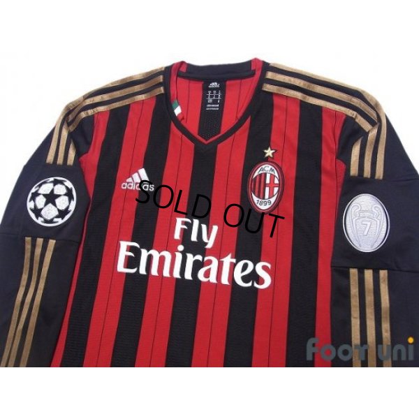 Photo3: AC Milan 2013-2014 Home Long Sleeve Shirt Champions League model Big Year Patch/Badge