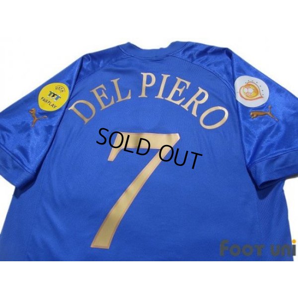 Photo4: Italy Euro 2004 Home Shirt #7 Del Piero UEFA Euro 2004 Patch/Badge UEFA Fair Play Patch/Badge