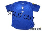 Italy Euro 2004 Home Shirt #7 Del Piero UEFA Euro 2004 Patch/Badge UEFA Fair Play Patch/Badge