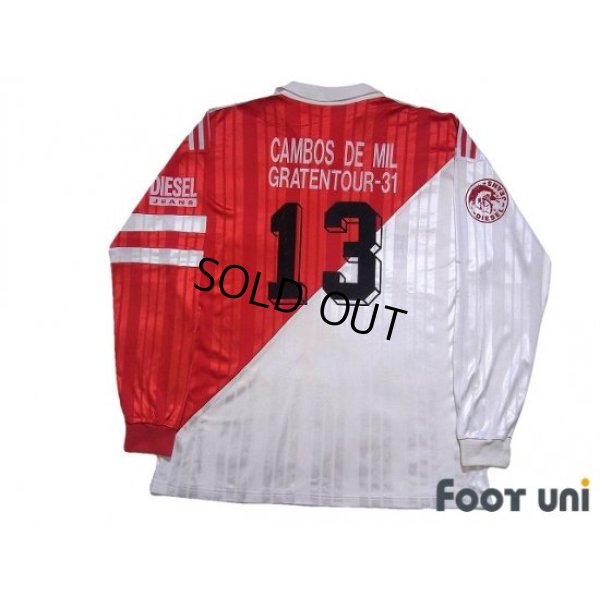 Photo2: AS Monaco 1992-1994 Home Long Sleeve Shirt #13 With sub-sponsor