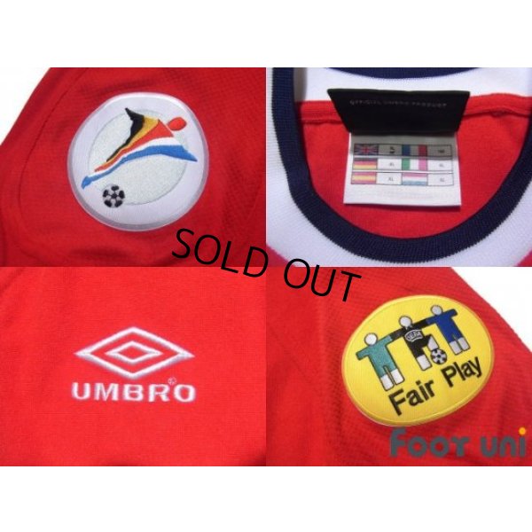 Photo6: Norway Euro 2000 Home Shirt #20 Solskjaer UEFA Euro 2000 Patch/Badge UEFA Fair Play Patch/Badge