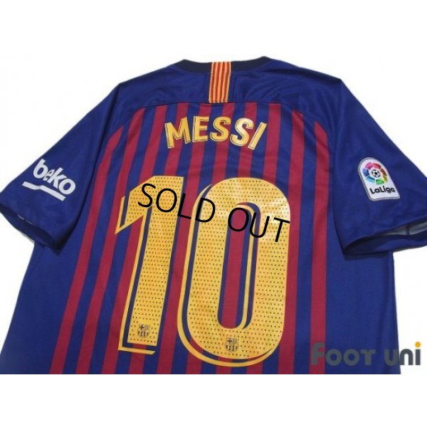 Photo4: FC Barcelona 2018-2019 Home Shirt and Shorts Set #10 Messi La Liga Patch/Badge
