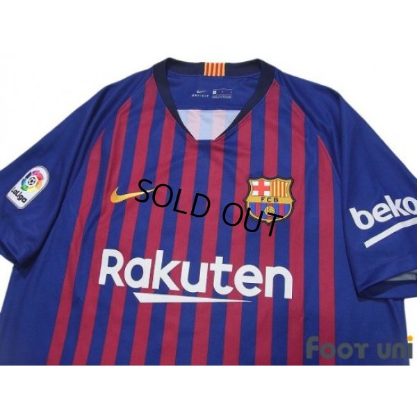 Photo3: FC Barcelona 2018-2019 Home Shirt and Shorts Set #10 Messi La Liga Patch/Badge