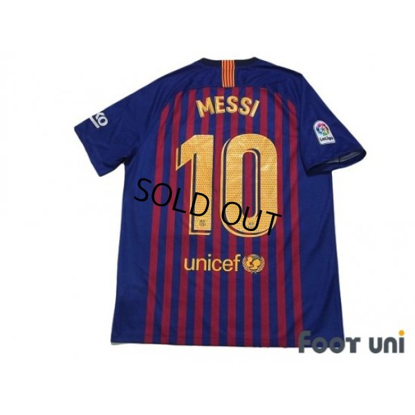 Photo2: FC Barcelona 2018-2019 Home Shirt and Shorts Set #10 Messi La Liga Patch/Badge