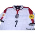 Photo3: England Euro 2004 Home Shirt #7 Beckham UEFA Euro 2004 Patch/Badge UEFA Fair Play Patch/Badge