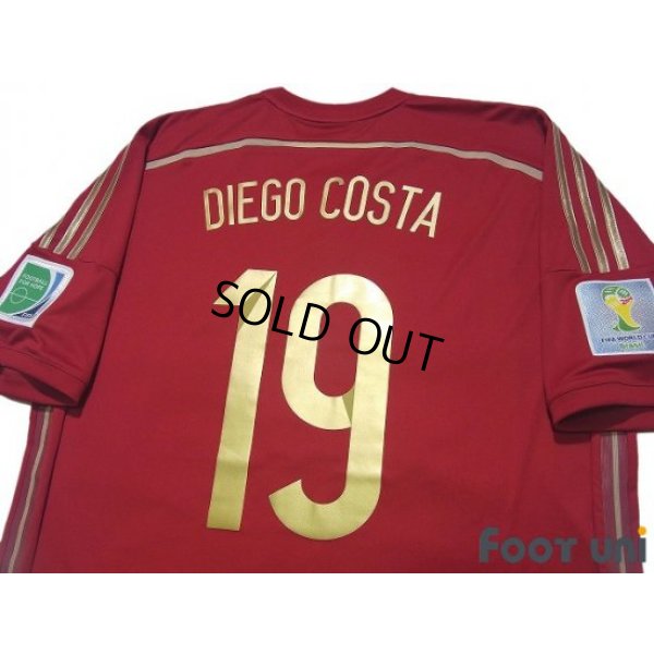 Photo4: Spain 2014 Home Shirt #19 Diego Costa FIFA World Cup Championship 2014 Patch/Badge