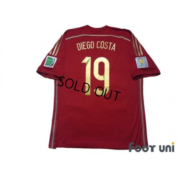 Photo2: Spain 2014 Home Shirt #19 Diego Costa FIFA World Cup Championship 2014 Patch/Badge