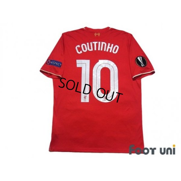 Photo2: Liverpool 2015-2016 Home Shirt #10 Coutinho EL Patch/Badge