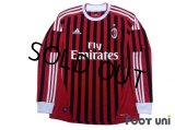 AC Milan 2011-2012 Home Long Sleeve Shirt