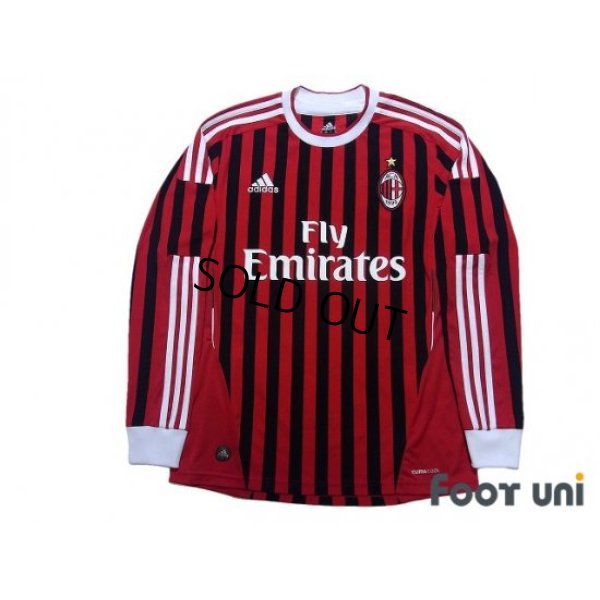 Photo1: AC Milan 2011-2012 Home Long Sleeve Shirt