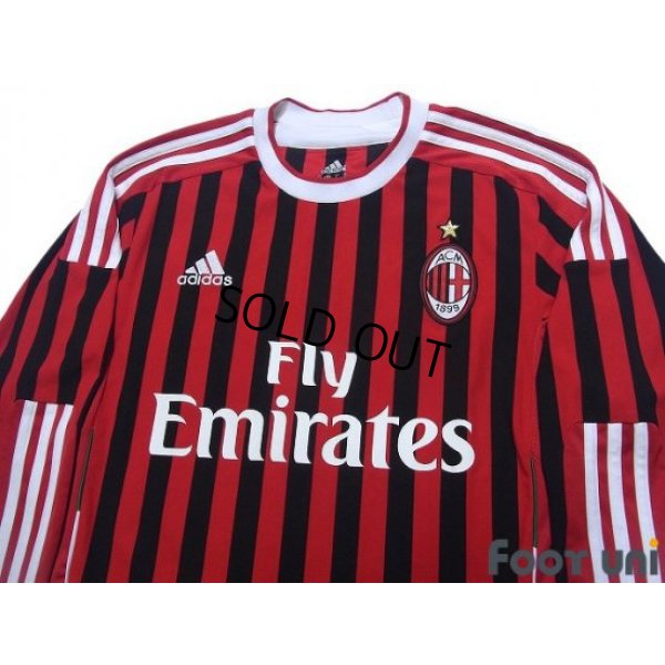 Photo3: AC Milan 2011-2012 Home Long Sleeve Shirt