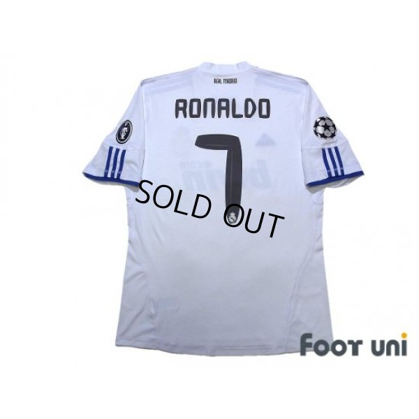 Photo2: Real Madrid 2010-2011 Home Shirt #7 Ronaldo Champions League Patch/Badge UEFA Champions League Trophy Patch - 9