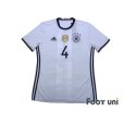 Photo1: Germany Euro 2016 Home Shirt #4 Howedes FIFA World Champions 2014 Patch/Badge w/tags (1)