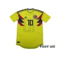 Photo1: Colombia 2018 Home Authentic Shirt #10 James Rodríguez w/tags (1)