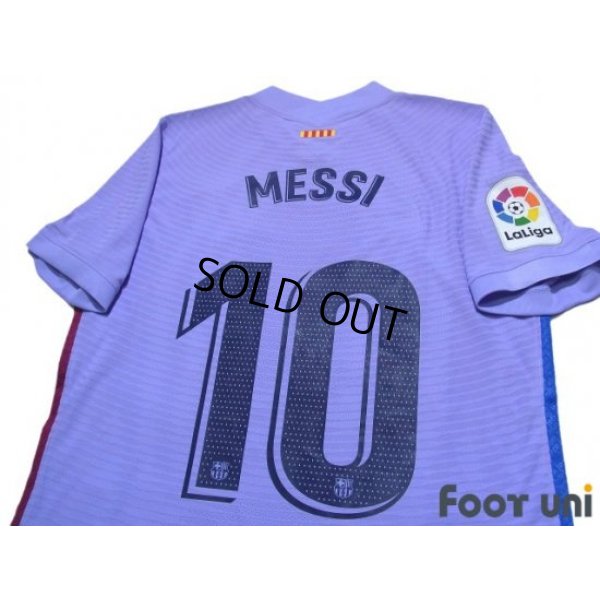 Photo4: FC Barcelona 2021-2022 Away Authentic Shirt and Shorts Set #10 Messi La Liga Patch/Badge