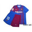 Photo1: FC Barcelona 2021-2022 Home Authentic Shirt and Shorts Set #10 Messi La Liga Patch/Badge (1)