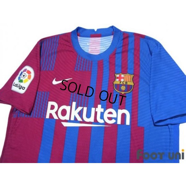Photo3: FC Barcelona 2021-2022 Home Authentic Shirt and Shorts Set #10 Messi La Liga Patch/Badge