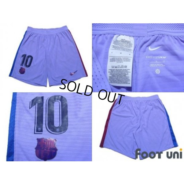Photo8: FC Barcelona 2021-2022 Away Authentic Shirt and Shorts Set #10 Messi La Liga Patch/Badge