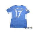 Photo2: Manchester City 2021-2022 Home Authentic Shirt and Shorts Set #17 De Bruyne (2)