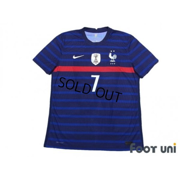 Photo1: France Euro 2020-2021 Home Authentic Shirt #7 Griezmann