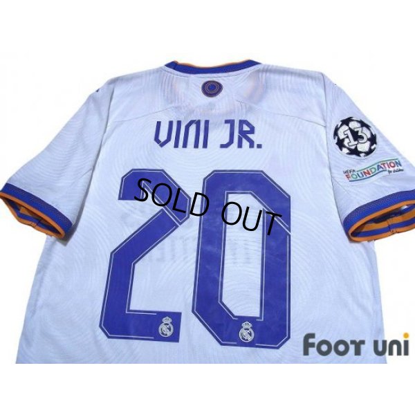 Photo4: Real Madrid 2021-2022 Home Authentic Shirt and Shorts Set #20 Vini Jr