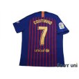 Photo2: FC Barcelona 2018-2019 Home Authentic Shirt #7 Coutinho La Liga Patch/Badge (2)