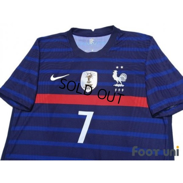 Photo3: France Euro 2020-2021 Home Authentic Shirt #7 Griezmann