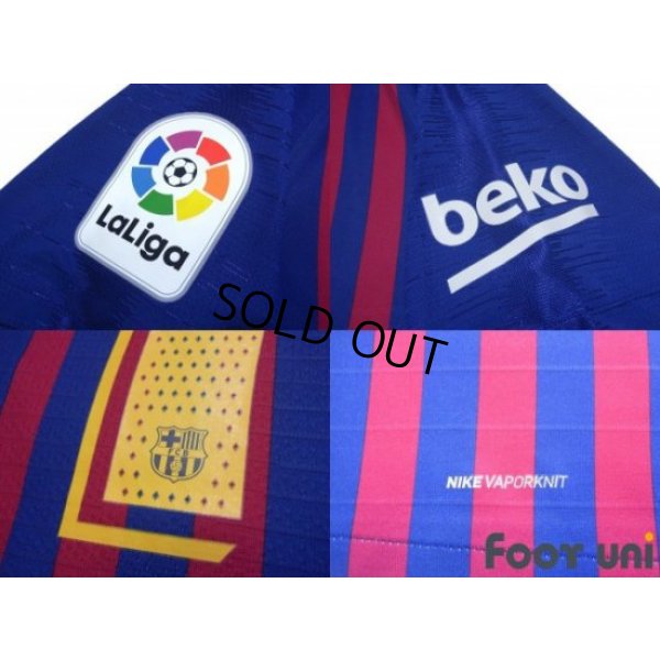 Photo7: FC Barcelona 2018-2019 Home Authentic Shirt #7 Coutinho La Liga Patch/Badge