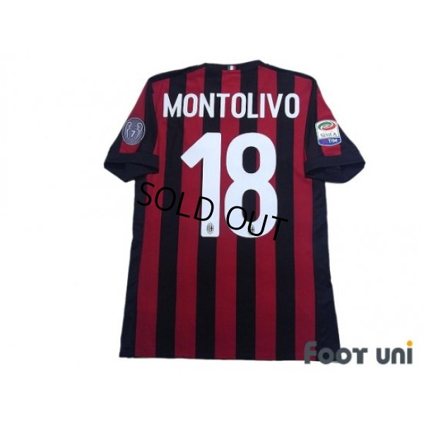 Photo2: AC Milan 2017-2018 Home Shirt #18 Montolivo Serie A Tim Patch/Badge w/tags